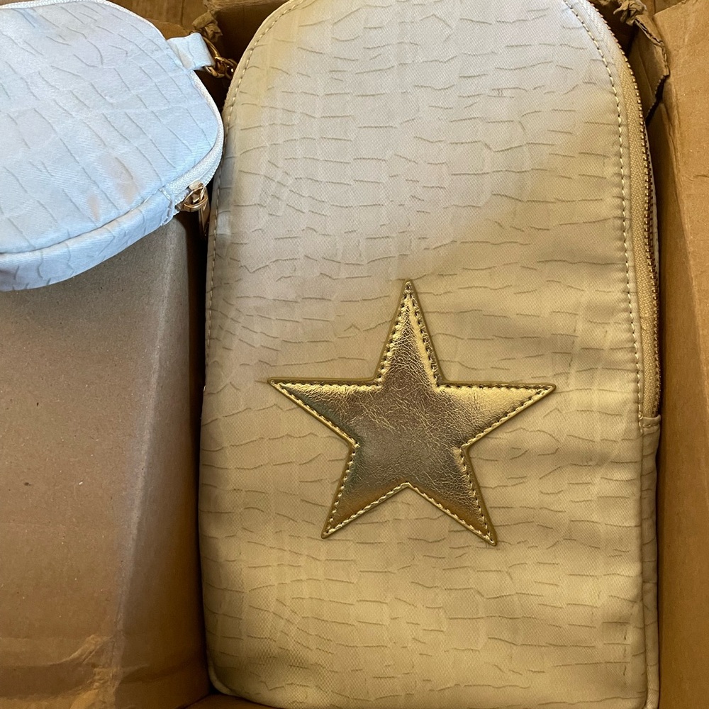 Vintage Havana Cream Backpack/crossbody with Gold Star